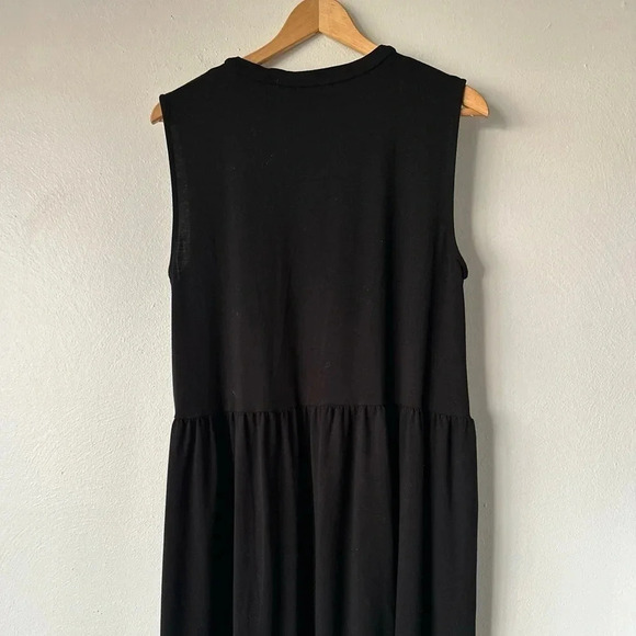 Eileen Fisher Fine Jersey Crew Neck Shirred Dress - Picture 8 of 12